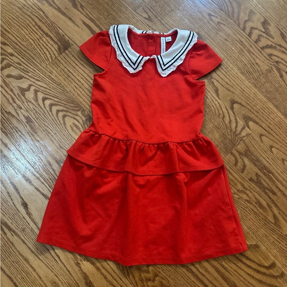 Janie & Jack Sailor Collar Ponte Dress Girls Size 7
